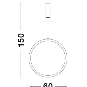 Pendul LED dimabil design modern Change auriu 60cm - Img 3