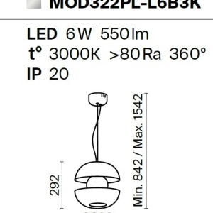 Pendul LED, lustra design modern Rebel crom - Img 6