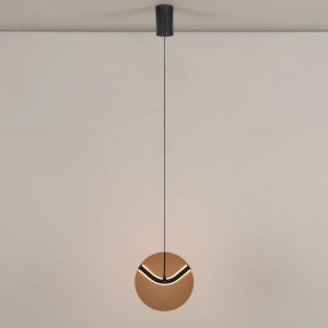 Pendul LED metal negru cu sticla champagne, HALLEY - Img 9