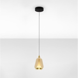 Pendul LED modern, Metal, Sticla, Champaign, ALISH 168444 universul-luminii.ro