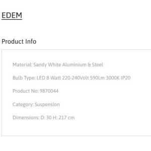 Pendul LED stil minimalist EDEM alb - Img 3