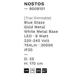 Pendul LED stil modern NOSTOS albastru 153244 universul-luminii.ro