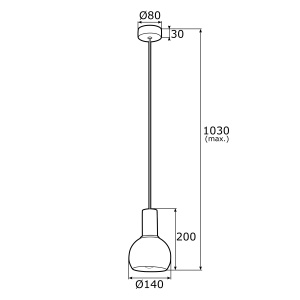 Pendul, Lustra suspendata design minimalist SINES 14cm, alb - Img 2