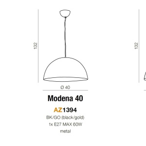 Pendul modern design nordic 18cm MODENA negru/auriu - Img 4
