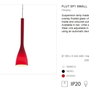 Pendul modern diametru 10,5 cm FLUT SP1 SMALL rosso 035703 45184 universul-luminii.ro