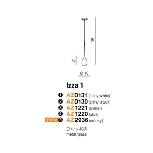 Pendul modern Izza 1 fumuriu ZZ AZ2936 80564 universul-luminii.ro
