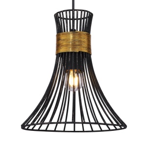Pendul modern metalic negru-auriu diam. 22cm PURRA 54814H GL 50684 universul-luminii.ro