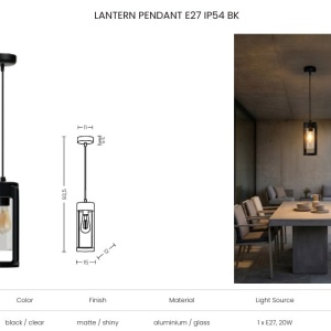 Pendul pentru exterior LANTERN IP54 - Img 2