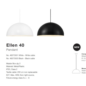 Pendul scandinav design nordic Ellen 40 negru 48573003 NL - Img 3