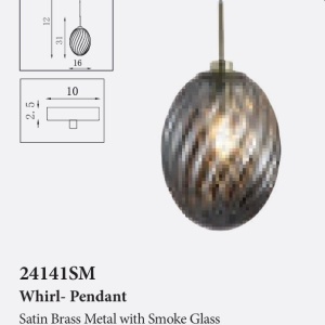 Pendul sticla fumurie Whirl 621904 universul-luminii.ro
