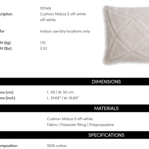 Perna design LUX, Bumbac, Off-white, Malua S - Img 4