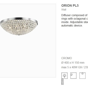 Plafonier diametru 40 cm cristal Venezian ORION PL5 059143 45434 universul-luminii.ro