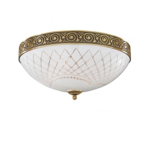 Plafoniera clasic design italian din alama, sticla 7002 RA-PL. 7002/4