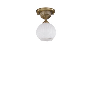 Plafoniera clasica design italian din alama, sticla 9250 RA-PL. 9250/1