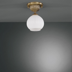 Plafoniera clasica design italian din alama, sticla 9250 RA-PL. 9250/1 102514 universul-luminii.ro