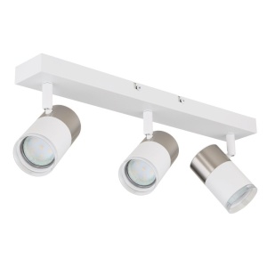 Plafoniera cu 3 Spoturi directionabile BRISBON nickel/alb 157984 universul-luminii.ro