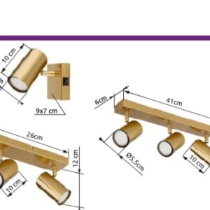 Plafoniera cu 3 Spoturi directionabile ROBBY aurie 240054 universul-luminii.ro