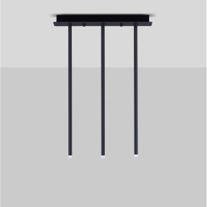 Plafoniera cu 3 Spoturi LED reglabile design tubular STILVI negru, H-65cm 159784 universul-luminii.ro