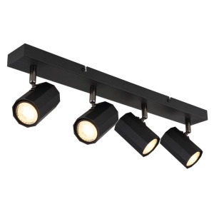 Plafoniera cu 4 Spoturi directionabile metal negru JAMES