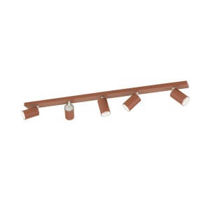 Plafoniera cu 5 spoturi directionabile stil minimalist PENN, rosu coral