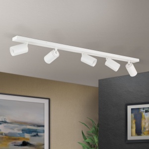 Plafoniera cu 5 Spoturi stil minimalist modern SEAN alba 156984 universul-luminii.ro