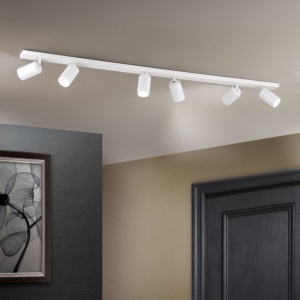 Plafoniera cu 6 Spoturi stil minimalist modern SEAN alba 156994 universul-luminii.ro