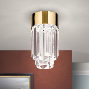 Plafoniera cu cristal K9 design elegant PRISM aurie 156364 universul-luminii.ro