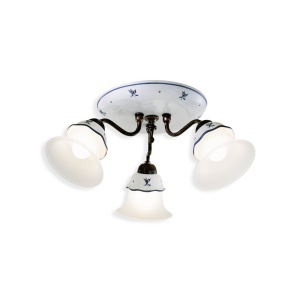 Plafoniera design clasic cu decor ceramic realizat manual FERRARA