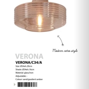 Plafoniera design decorativ Verona, amber 224354 universul-luminii.ro
