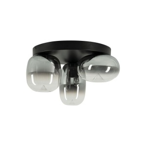 Plafoniera design decorativ VITRO negru/gri fumuriu