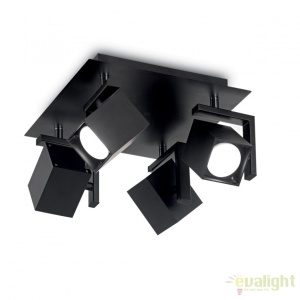 Plafoniera design modern cu 4 spoturi directionabile MOUSE PL4 neagra 156712