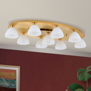 Plafoniera design modern OPALDESIGN 9L, auriu mat 163454 universul-luminii.ro