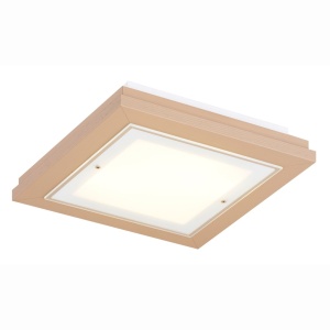 Plafoniera din lemn si sticla TABOR 42x42cm, reach peach