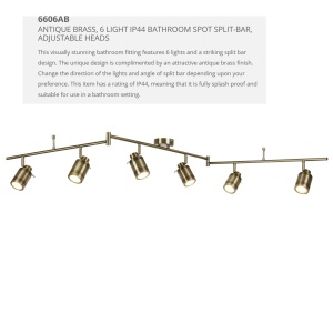 Plafoniera directionabila pentru baie IP44 Samson 6L 6606AB SRT 73464 universul-luminii.ro