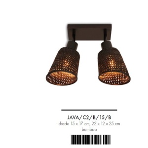 Plafoniera eco din bambus Java 2-Shade bl/15x17, bl 182024 universul-luminii.ro