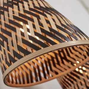 Plafoniera eco din bambus Java 2-Shade nat/15x17, bl/nat - Img 7
