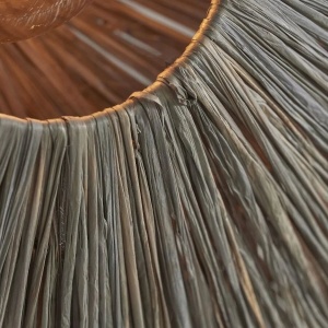 Plafoniera eco din rafie Panama octogon L, gri inchis 142244 universul-luminii.ro