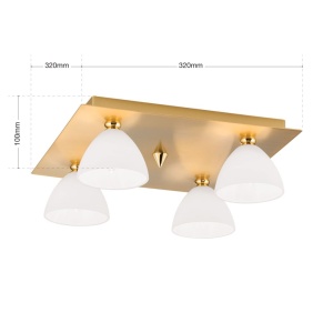 Plafoniera eleganta design modern OPALDESIGN 4L, auriu mat - Img 7
