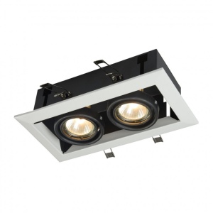 Plafoniera incastrabila cu doua spoturi Metal, alb MYDL008-2-02-W