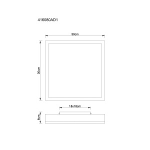 Plafoniera LED aluminiu argintiu, MDF gri DORO 30x30cm 590464 universul-luminii.ro
