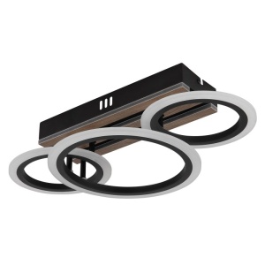 Plafoniera LED CCT BLEVINS riflaj MDF cu efect de lemn 620074 universul-luminii.ro