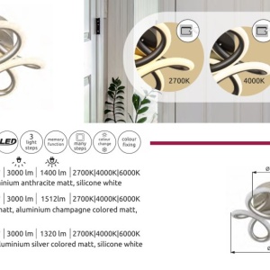 Plafoniera LED CCT MELISAND argintiu mat 250154 universul-luminii.ro