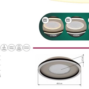 Plafoniera LED CCT WILEY 33cm 590764 universul-luminii.ro
