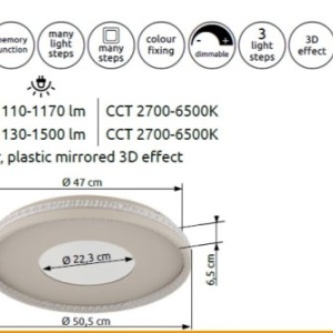 Plafoniera LED cu telecomanda SHIRLEY 41cm - Img 10