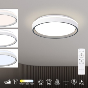 Plafoniera LED cu telecomanda VERONA gri 38cm - Img 7