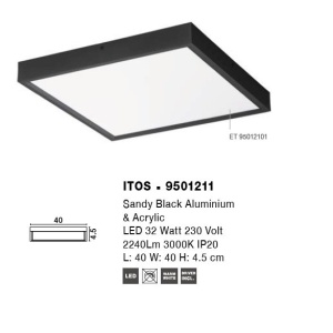 Plafoniera LED design minimal ITOS 40x40cm - Img 3