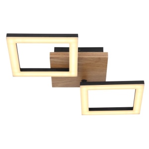 Plafoniera LED design modern Kerry negru, maro 30W 61304 universul-luminii.ro