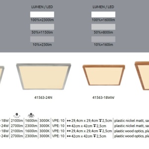 Plafoniera LED design modern Sapana nichel 42x42cm 135424 universul-luminii.ro