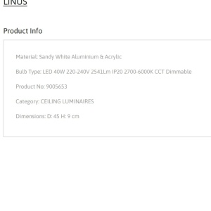 Plafoniera LED dimabila cu telecomanda LINUS D-45cm 137714 universul-luminii.ro