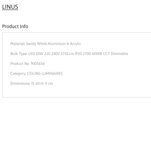 Plafoniera LED dimabila cu telecomanda LINUS D-60cm 137694 universul-luminii.ro